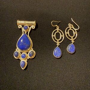Elegant Fiery Blue Sterling Silver Jewelry Set